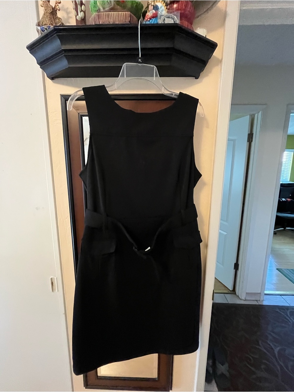 Merona Black Sleeveless Belted Sheath Dress